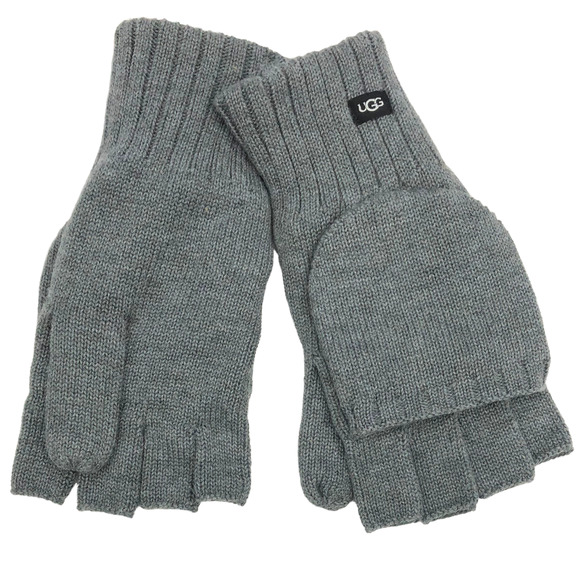 UGG Accessories Ugg Womens Knit Flip Mittens Fingerless Gloves Gray Charcoal Large Extra